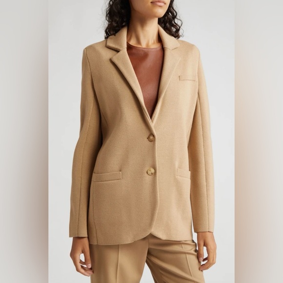 TWP Jackets & Blazers - NWT TWP Camel Beige Knit Boyfriend Blazer 100% Merino Wool, size M